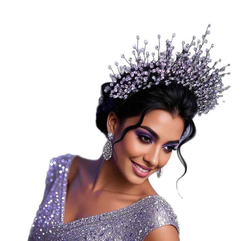 ヘアアクセサリー レディース クラウン ティアラ ヘッドドレス イヤリング セット ウェディング 結婚式..