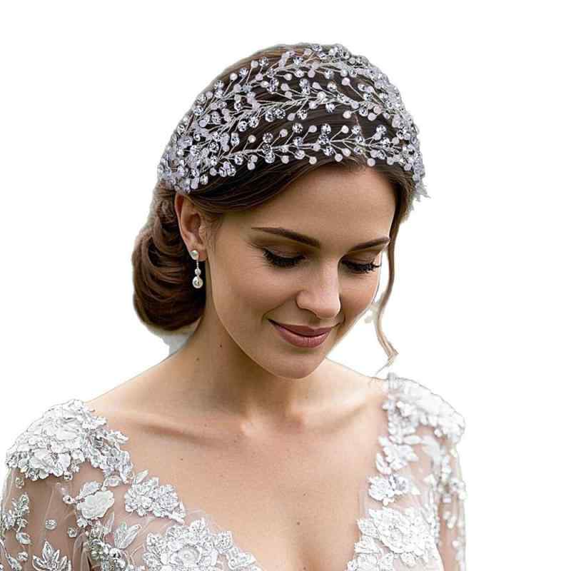 ヘアアクセサリー レディース ウェディング パーティー 晩餐会 ドレス用 ラインストーン ティアラ 髪飾..