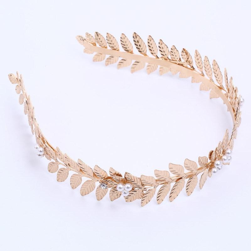 ヘアアクセサリー レディース バロック調 パール ティアラ リーフモチーフ ヘッドドレス ブライダル ウ..