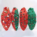 ヘアアクセサリー レディース クリスマス 新年 ヘアバンド カチューシャ パール ラインストーン かわいい キュート おしゃれ 赤 緑