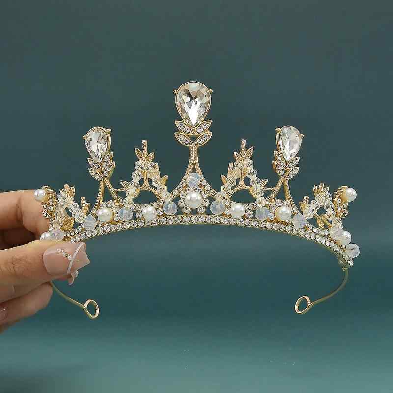 キッズ ヘアアクセサリー 女の子 プリンセス ティアラ カチューシャ 髪飾り 水晶 ジルコニア パール ラ..