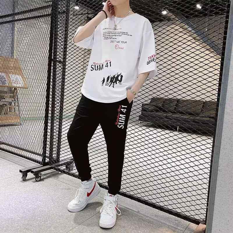 メンズ スポーツウェア Tシャツ &amp; ハーフパンツ セットアップ 男性用 接触冷感 部屋着 ルームウェア アウトドア ポリエステル ブラック ホワイト M L XL 2XL 3XL 4XL 5XL