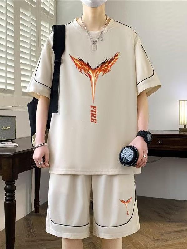 メンズ スポーツウェア セットアップ 半袖 Tシャツ 短パン 上下セット 部屋着 男性用 普段使い 運動着 リラックスウェア ポリエステル ブラック ホワイト カーキ グリーン