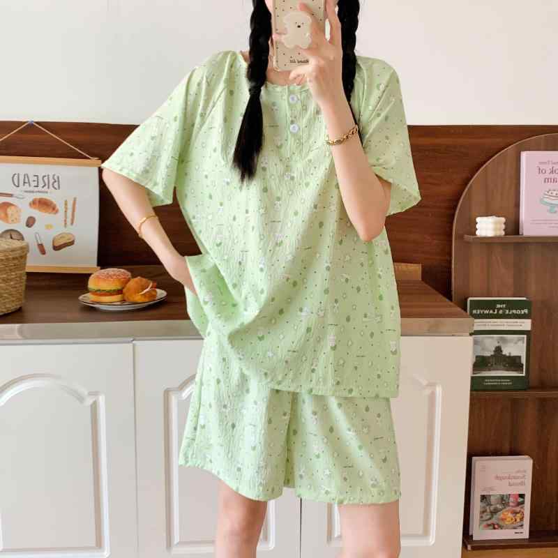 パジャマ レディース 半袖 ショートパンツ 上下セット 部屋着 ルームウェア かわいい 接触冷感 ゆった..