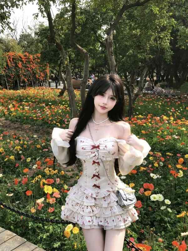 セットアップ レディース 春夏 チュールスカート ブラウス 2点セット かわいい 蝶結び プリント チュー..