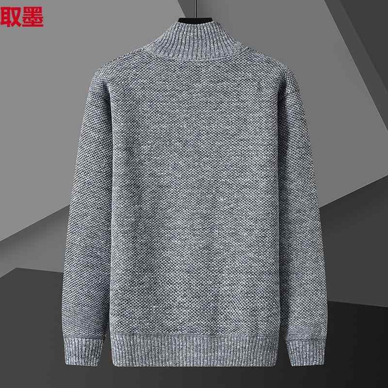 ニット カーディガン 男性用 秋冬 厚手 裏起毛 ゆったり 大きいサイズ カジュアル ジップアップ トップ..