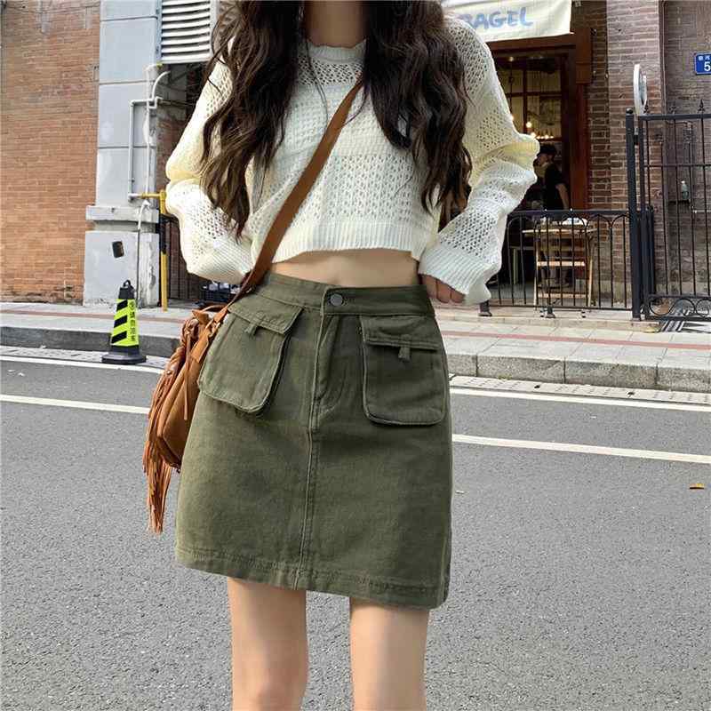 デニムスカート レディース 膝上丈 タイトスカート Aライン ハイウエスト 美脚 スタイルアップ グレー ..