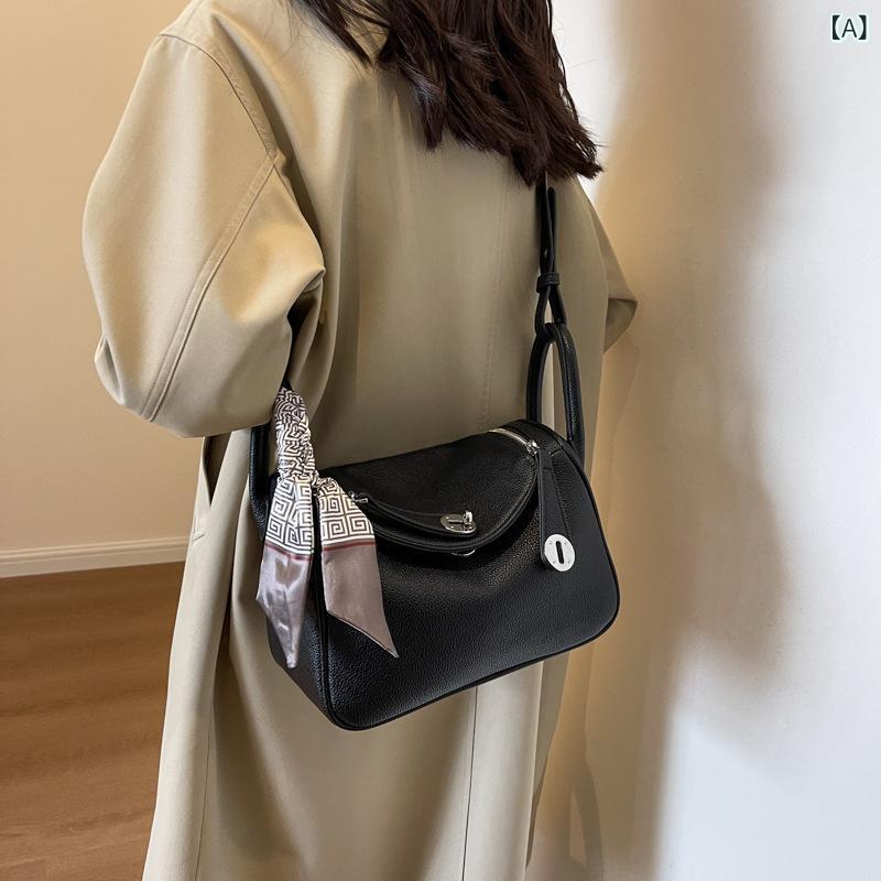 レディースバッグ ショルダーバッグ ハンドバッグ 枕型バッグ PU 横型 ブラック グレー ブラウン ロッ..