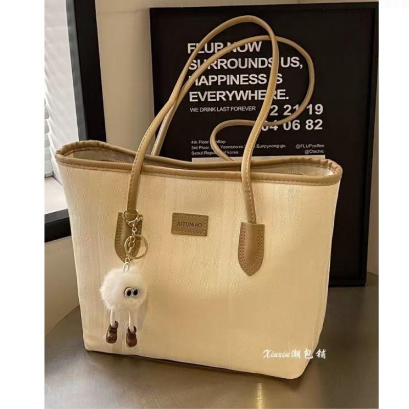 トートバッグ レディース 超大 カバン 大容量 通勤用 肩掛け 鞄 防水 PUレザー 綿 カーキ色 黒色 ステ..