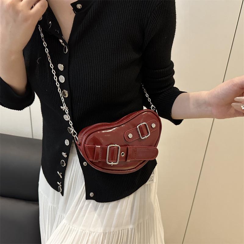 バッグ レディース ショルダーバッグ トートバッグ 大容量 斜めがけ ハート チェーン ステッチ PUレザ..