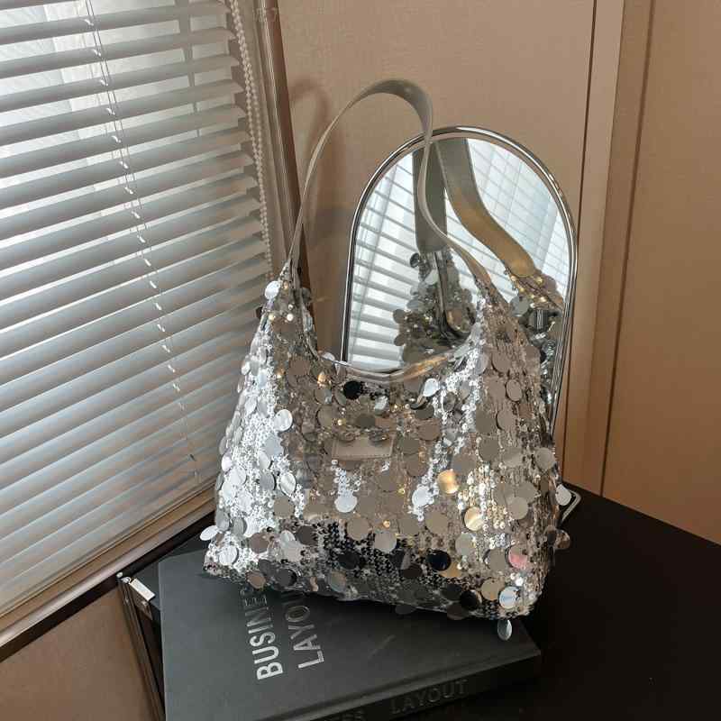 バッグ レディース 2025年 春夏 新作 ショルダーバッグ トートバッグ スパンコール 大容量 手提げ 鞄 カジュアル 通勤 シルバー ブラック