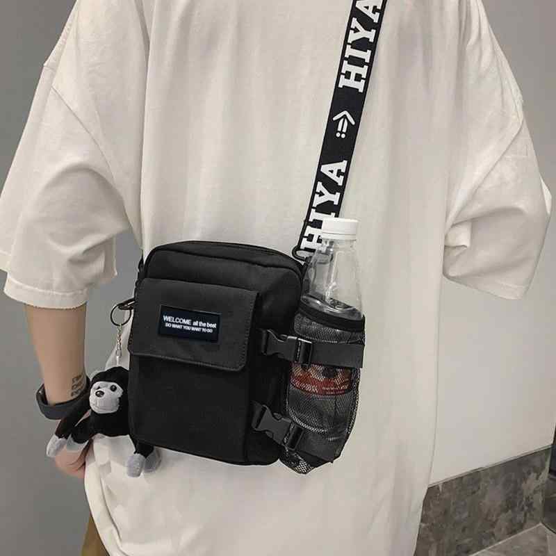 ショルダーバッグ 男性用 鞄 ストリート スタイル ナイロン製 通気性 レジャー 旅行 ブラック ブルー ..