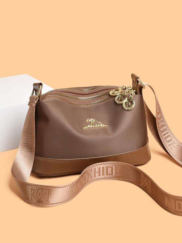 ショルダーバッグ レディース 大容量 カジュアル 旅行 オックスフォード 鞄 斜めがけ 肩掛け 多層 ブラウン ブラック