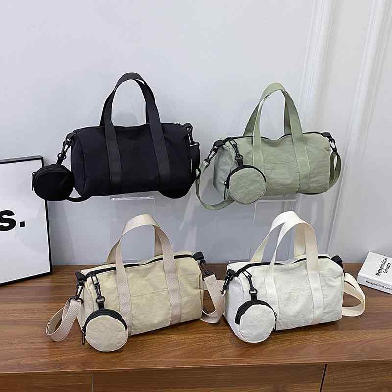 ボストンバッグ レディース 大容量 ショルダーバッグ ナイロン 2way 斜めがけ 無地 ブラック ベージュ カーキ グリーン シンプル