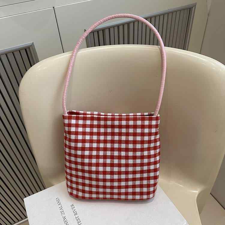 バッグ レディース 格子柄 撞色 かわいい カートゥーン ハンドバッグ ショルダーバッグ ポリエステル ..