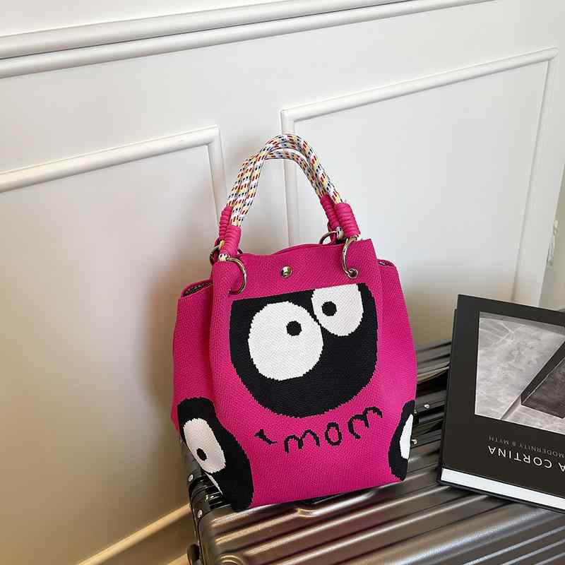 トートバッグ レディース 肩掛け 毛糸編み 大容量 鞄 カジュアル かわいい 春夏 ポリエステル