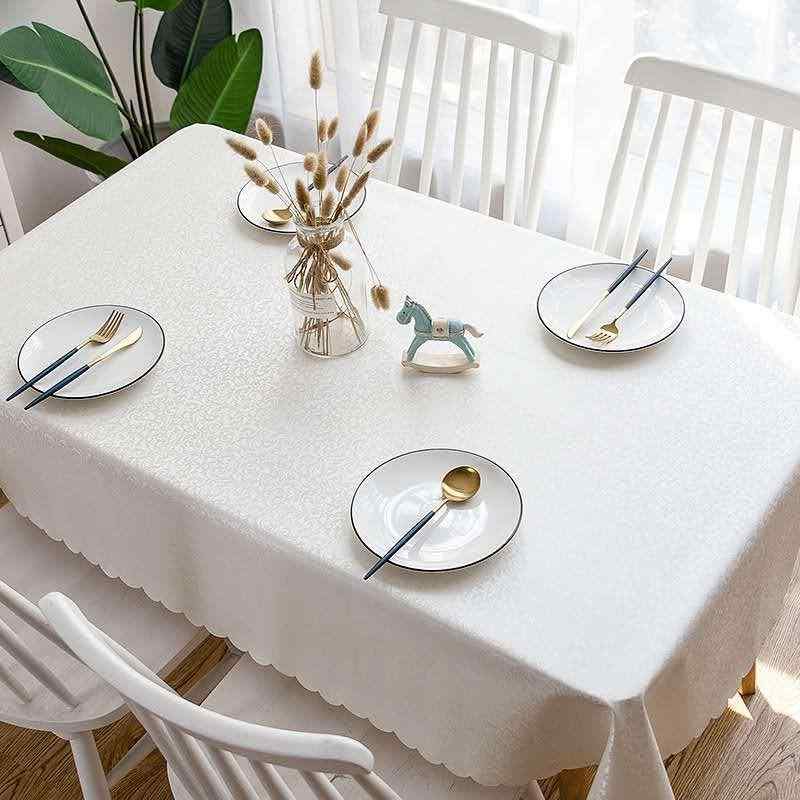 テーブルクロス 長方形 正方形 円形 撥水 防油 PU素材 無地 シンプル モダン おしゃれ コーヒーテーブル ダイニングテーブル 万年青 米白色