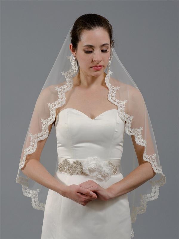 ウェディング ベール ブライダル レース 花柄 ショート丈 チュール ホワイト アイボリー 結婚式 パーテ..