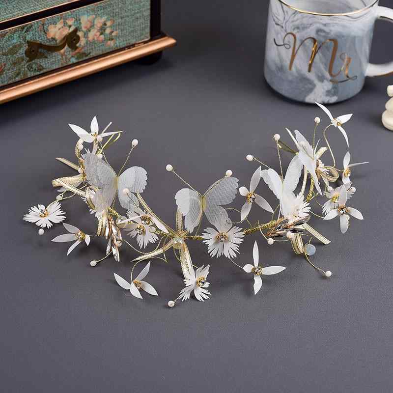 ヘアアクセサリー ブライダル 花嫁 ヘッドドレス ウェディング 髪飾り 花かんむり 森ガール 花飾り パ..