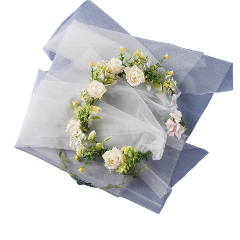 ヘアアクセサリー レディース ヘッドドレス ウェディング ベール 花柄 チュール 髪飾り 結婚式 ブライ..