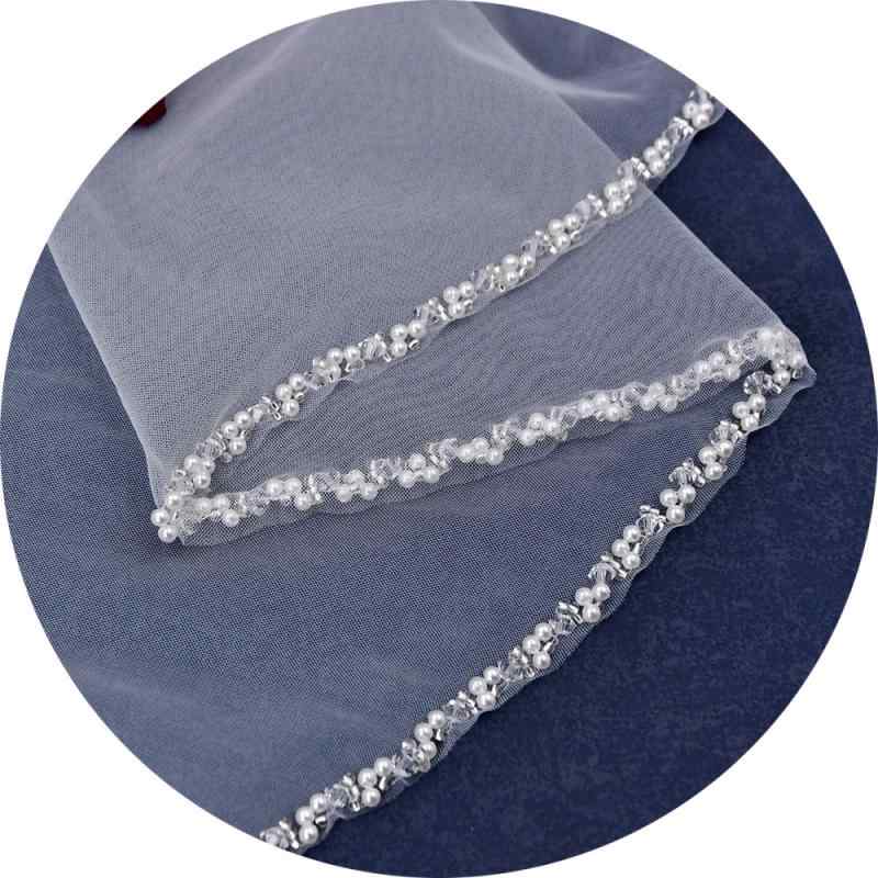 ベール ウェディング レディース ブライダル 手作り 縫製 ビーズ パール 結婚式 婚礼 森ガール U字型 ..