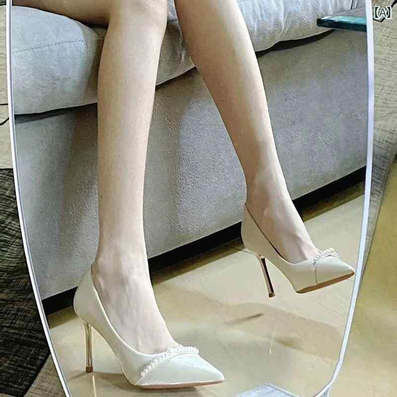 ウェディング シューズ レディース ブライダル パンプス 礼装 婚礼用 シルク サテン パール ポインテッ..