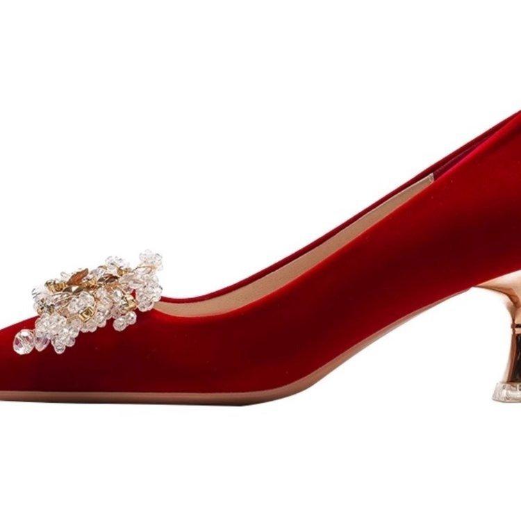 ウェディングシューズ レディース ハイヒール パンプス 結婚式 ブライダルシューズ ポインテッドトゥ ..