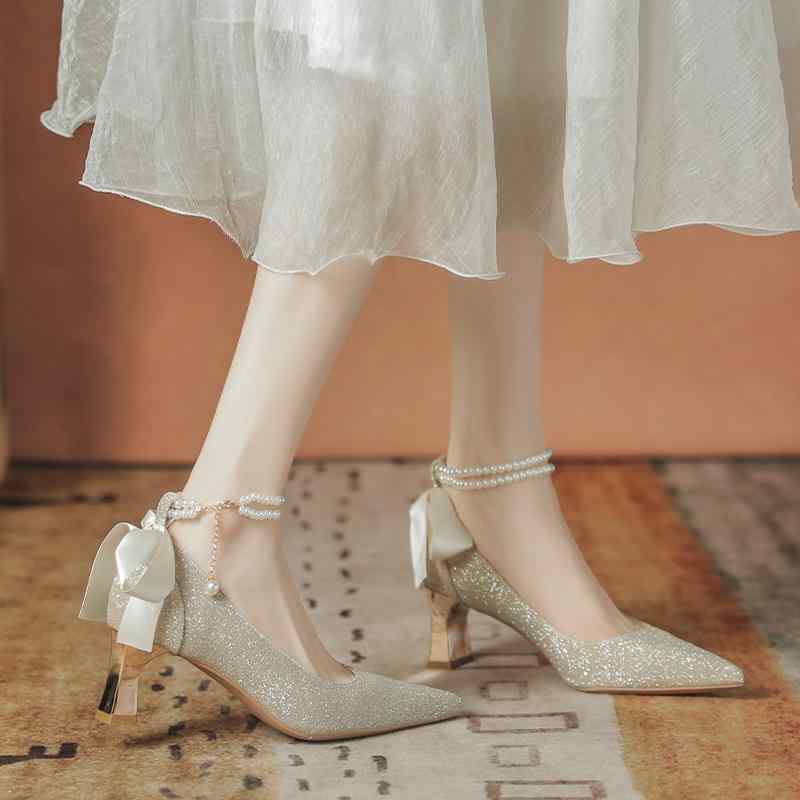 ウェディングシューズ レディース ブライダルシューズ 結婚式 ハイヒール パンプス チャンキーヒール ..