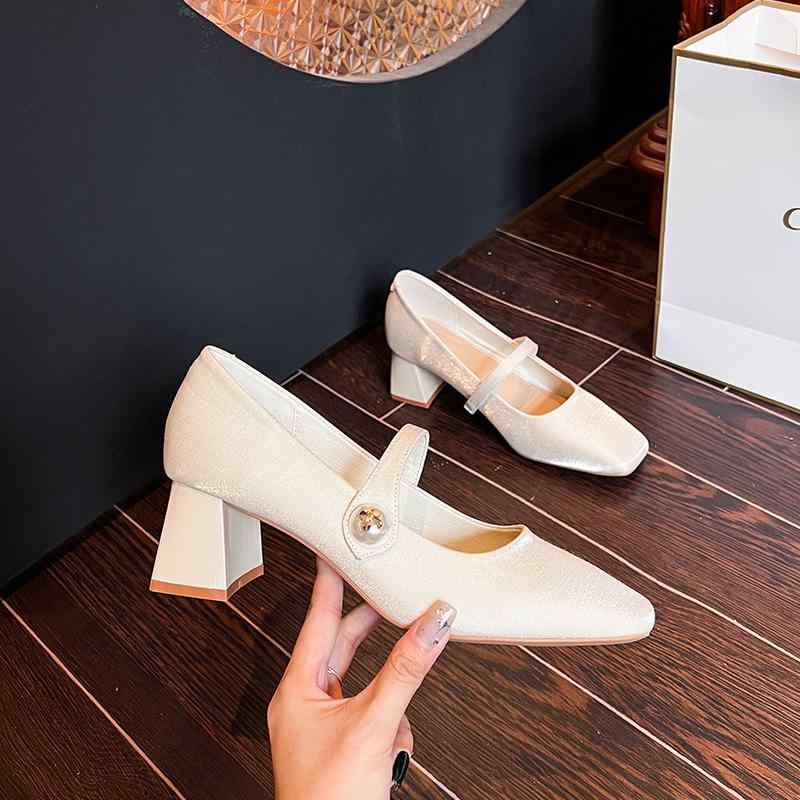 ウェディングシューズ レディース ブライダルシューズ 太ヒール パンプス 結婚式 二次会 パーティー フ..