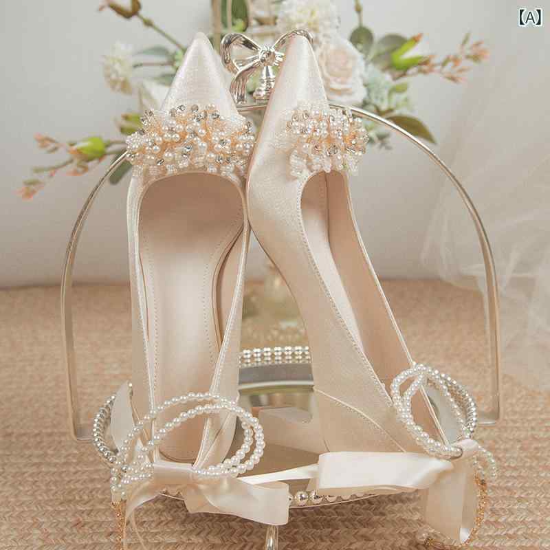 パンプス レディース ブライダルシューズ ウェディングシューズ 太ヒール ハイヒール 6cm チャンキーヒ..