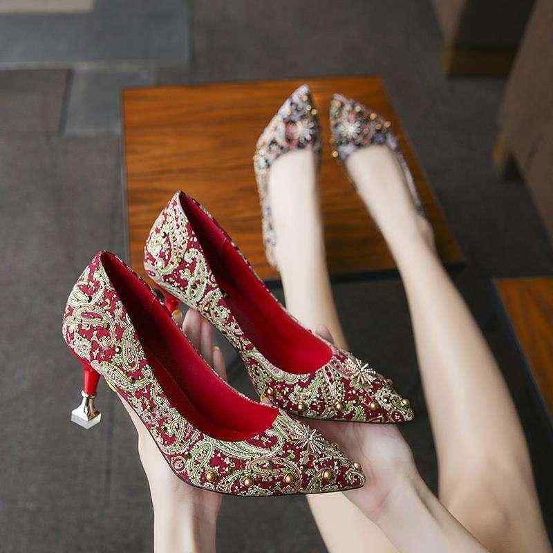 パンプス レディース ウェディングシューズ 結婚式 花嫁 ブライダルシューズ ポインテッドトゥ ピンヒ..