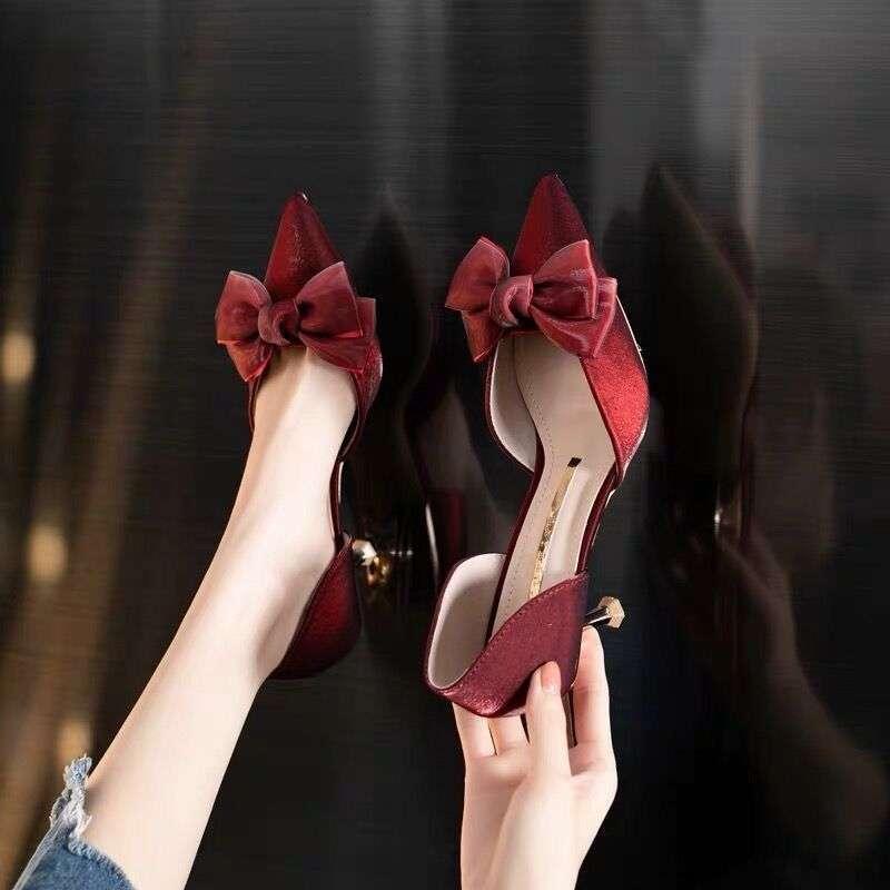 ハイヒール レディース ポインテッドトゥ ピンヒール パンプス ウェディングシューズ 結婚式 パーティ..