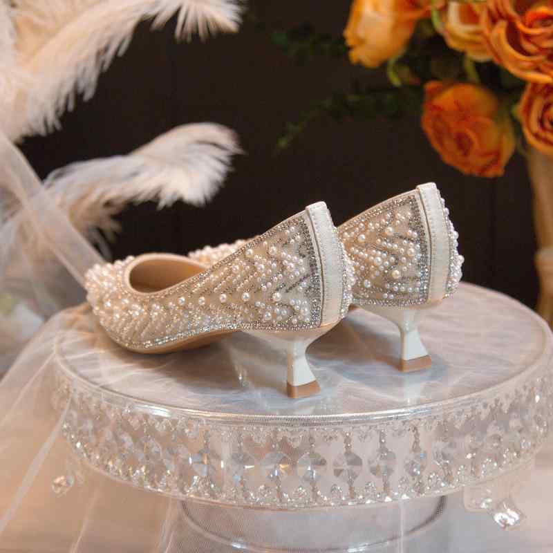 パンプス レディース 春秋 ハイヒール ポインテッドトゥ 太ヒール チャンキーヒール 6cm 7cm 8cm パー..