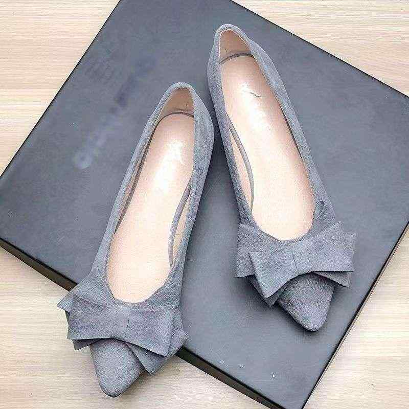 フラットシューズ レディース ブラック ポインテッドトゥ ローヒール パンプス ぺたんこ靴 履きやすい ..