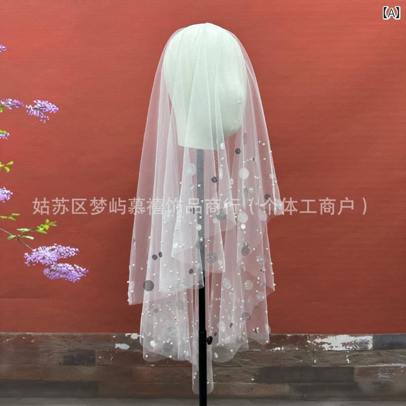 ウェディング ベール ブライダル レース パール 結婚式 挙式 プロポーズ 写真 撮影 小物 ヘアアクセサ..