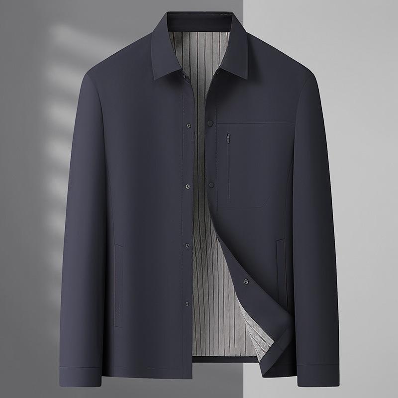 ジャケット 男性用 大きいサイズ 紳士服 ビッグサイズ ビジネス カジュアル 薄手 アウター 翻襟 深青 ..