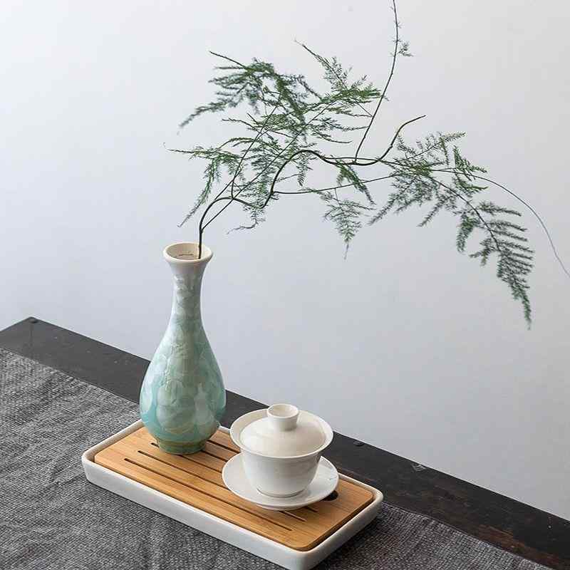 花瓶 インテリア 玉浄瓶 観音菩薩 景徳鎮 茶道 中国風 禅意 生け花 飾り物 香り付きソープフラワー