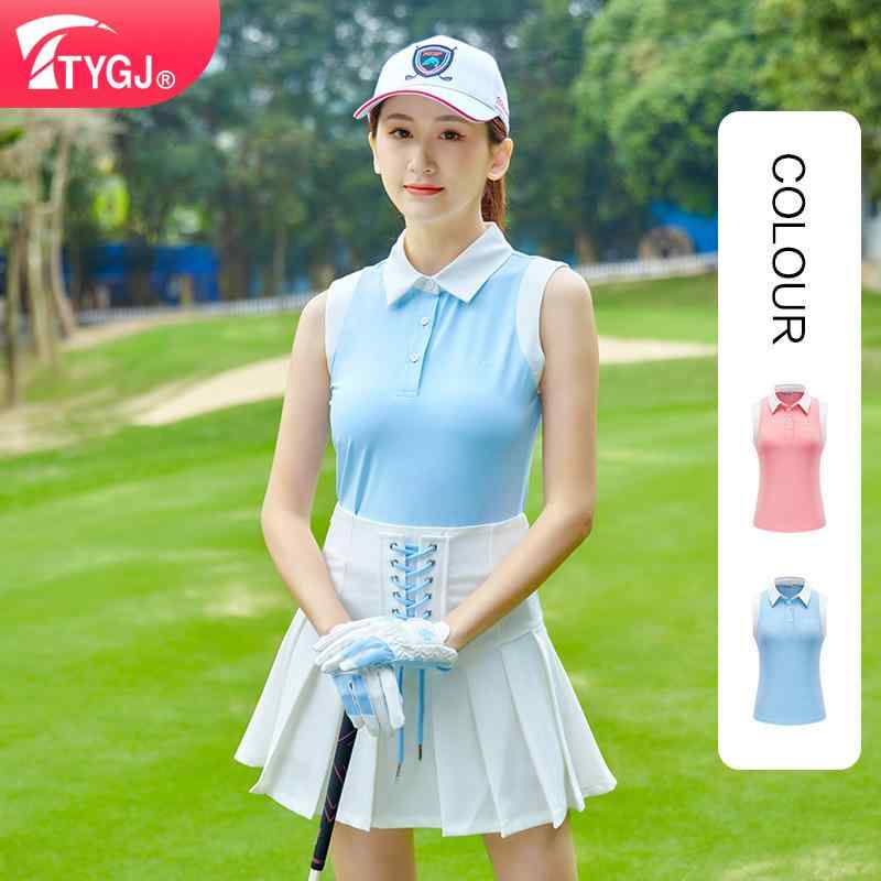 ゴルフポロシャツ レディース 半袖 Tシャツ スポーツウェア トップス ポリエステル 混紡 配色 吸湿速乾 伸縮性 テニス バドミントン 卓球 運動着 普段使い 天藍 ピンク