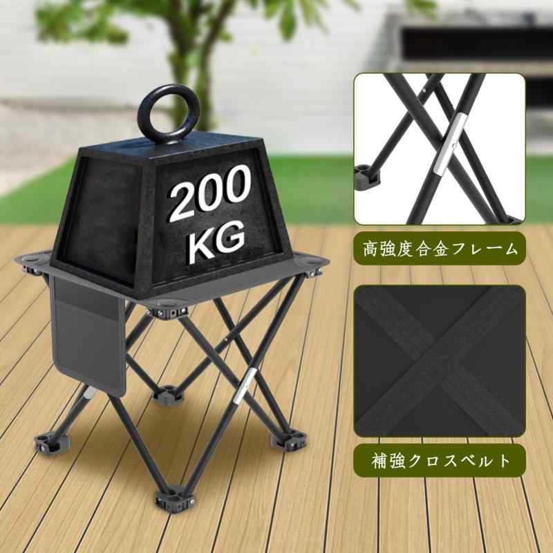 NICHII 折りたたみ椅子 アウトドアチェア サイドポケット付き 軽量コンパクト 瞬間収納 収納バッグ付き キャンプ 釣り 耐荷重200kg tomy-shopr-11276176 トミーショップ 楽天市場店 サンプル画像3