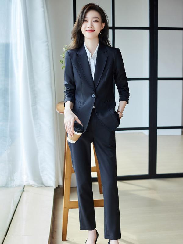 スーツ レディース 春秋 黒 紺 茶色 面接 オフィス ビジネス フォーマル ジャケット パンツ 長袖 テーラード ポリエステル 粘胶 通勤 仕事着 式典 入学式 卒業式