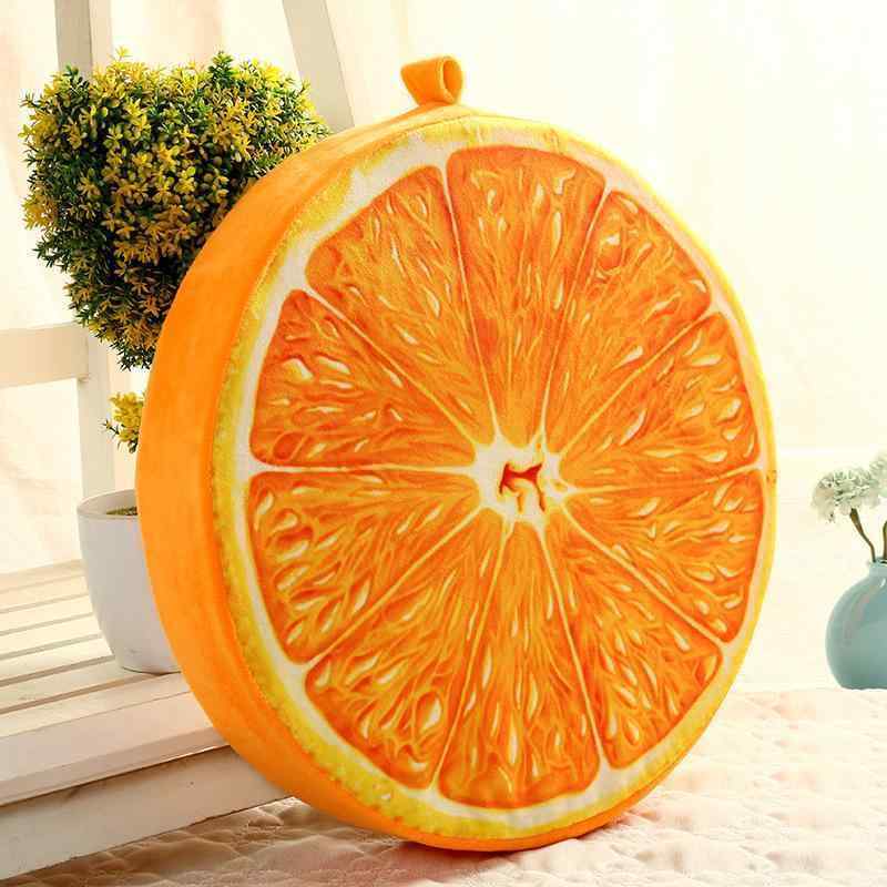 クッション 座布団 子供 かわいい フルーツ 厚手 円形 スイカ オレンジ キウイ サボテン 幼稚園 学生用..