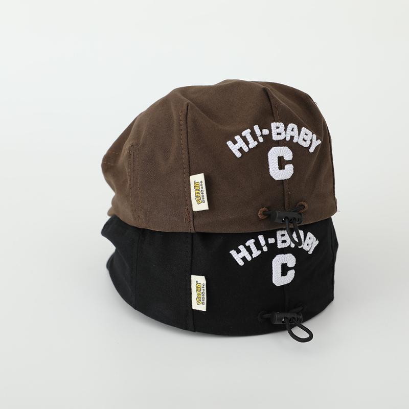 Hunting - 帽子 子供用ベレー帽 秋冬用 コットン製 ニュースボーイキャップ 画家帽 コーヒー色 カーキ色 米白色 ブラック 48-52cm 保温 短つば 丸い帽頂 ファッション小物 1歳 2歳 3歳 4歳