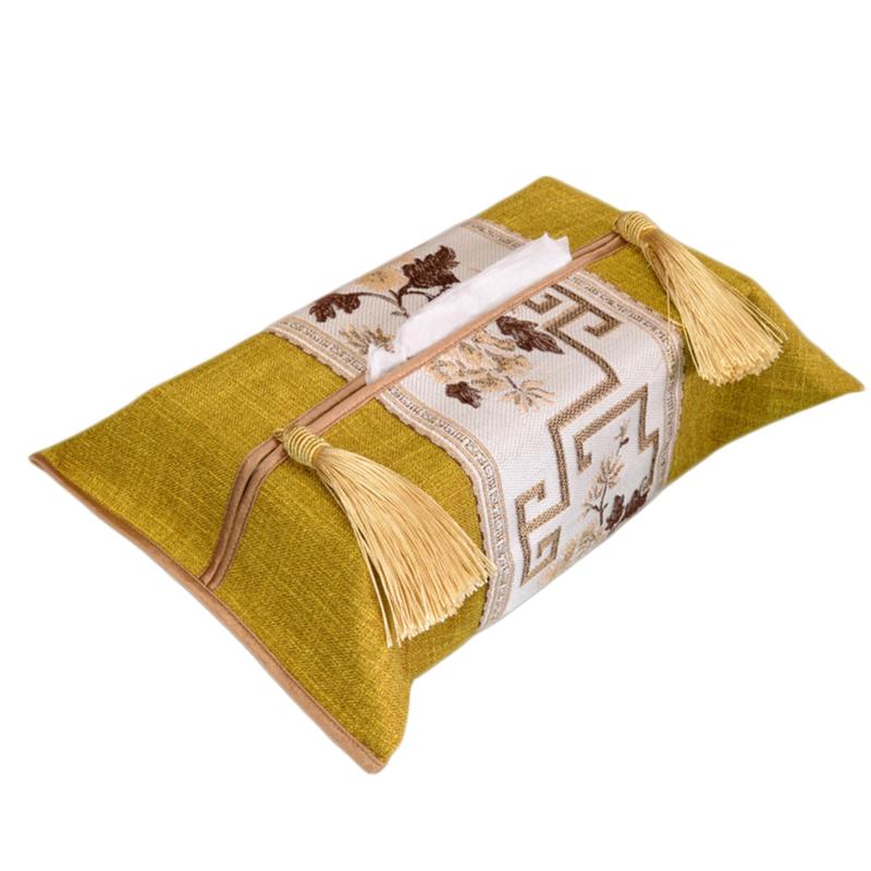 [KAIYU] ティッシュケース ボックスティッシュ収納 布 麻 ティッシュカバー アジアンモダン