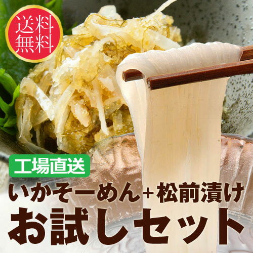 いかそーめん＆松前漬けお試しセットC（いかそーめん3枚＋白造り松前漬け350g） 送料無料 松前漬 松前漬け お試し セット 函館 北海道 酒の肴