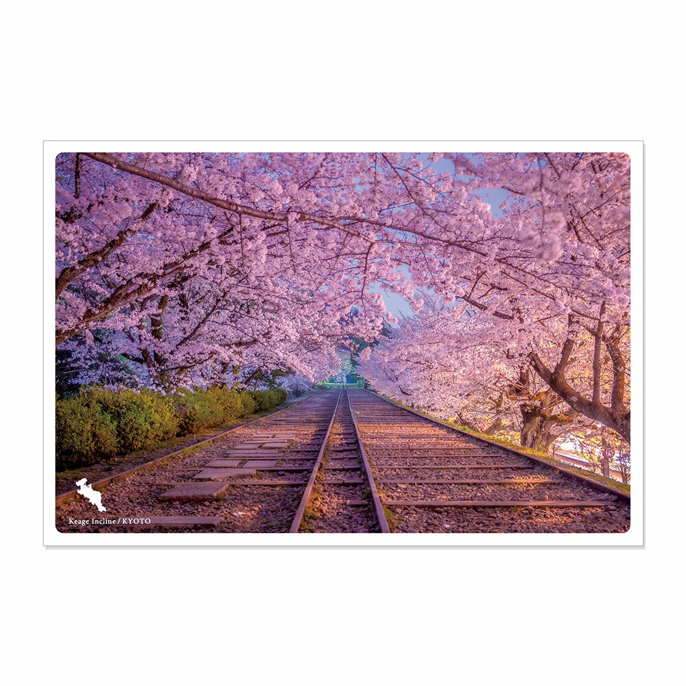 日本の絶景ポストカード 〜春〜 蹴上インクライン/京都 パスポル 旅 旅行 ハガキ 景色 桜 JPC-90