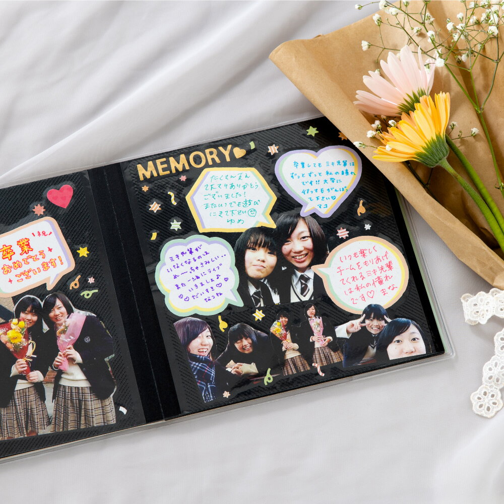 4YOUカラーアルバム 寄せ書き アルバム かわいい スクエア 簡単 手作りクラブ 部活 引退 手作り 誕生日 記念日送別 送別 アルバム 貼る 卒業 サッカー 野球 テニス バレー バスケ バドミントン 卓球 吹奏楽 4y_all ga4