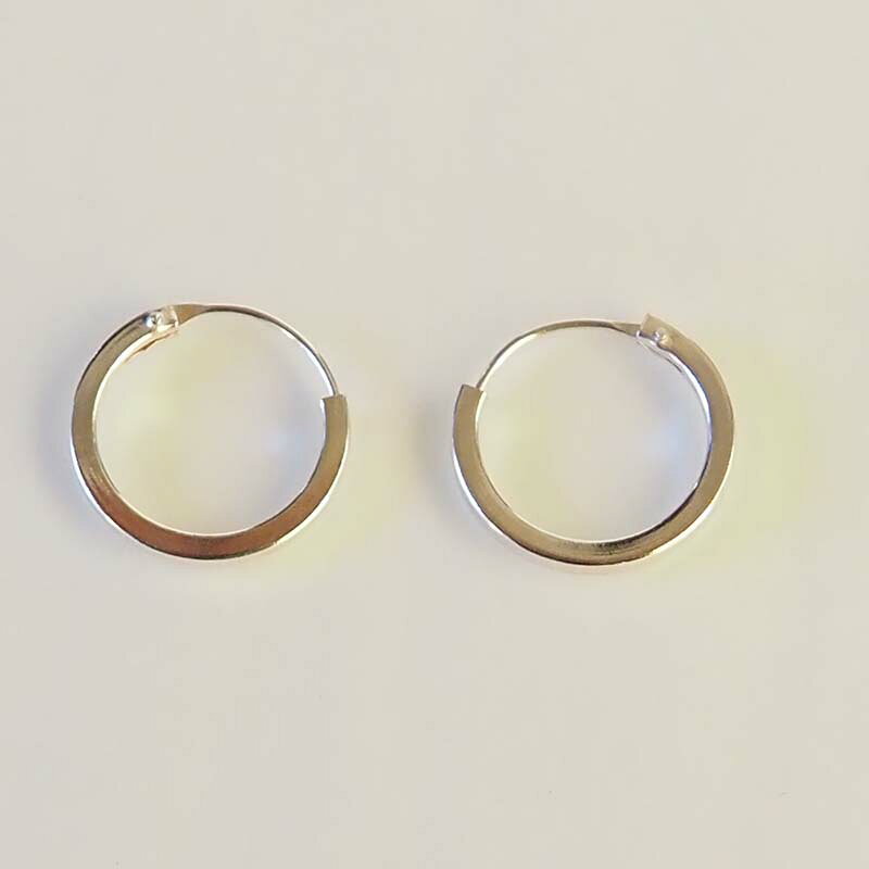 Rakuten - シルバーフープピアス B-17mm×2ペア【送料無料】【シルバー925】【シンプル】【ピアス】【小ぶり】【リング】【フープ】【平】【krabi】【クラビ】