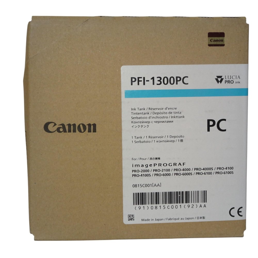 【訳あり 新品 純正】キヤノン canon キヤノン 大判プリンタ インクタンク PFI-1300PC フォトシアン 330ml