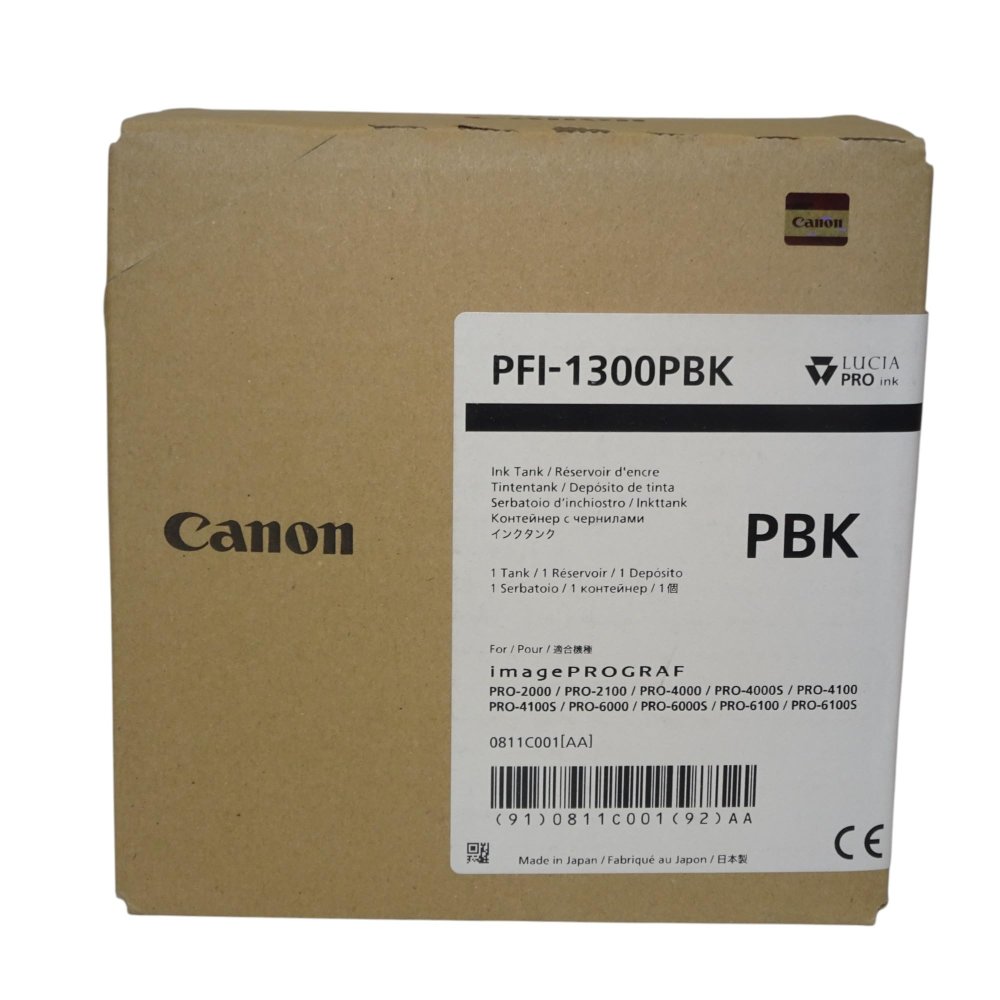 【訳あり 新品 純正】canon キヤノン 大判プリンタ インクタンク PFI-1300PBK フォトブラック 330ml