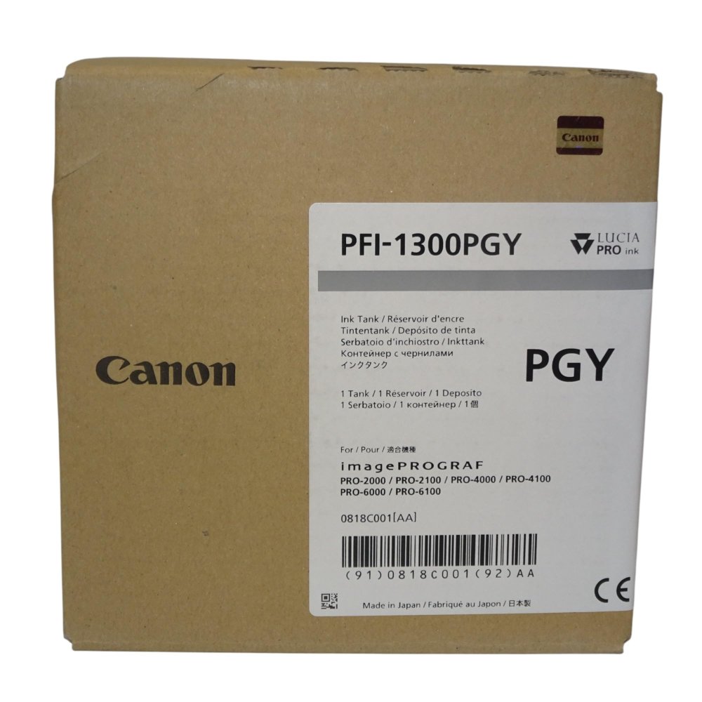 【訳あり 新品 純正】canon キヤノン 大判プリンタ インクタンク PFI-1300PGY フォトグレー 330ml